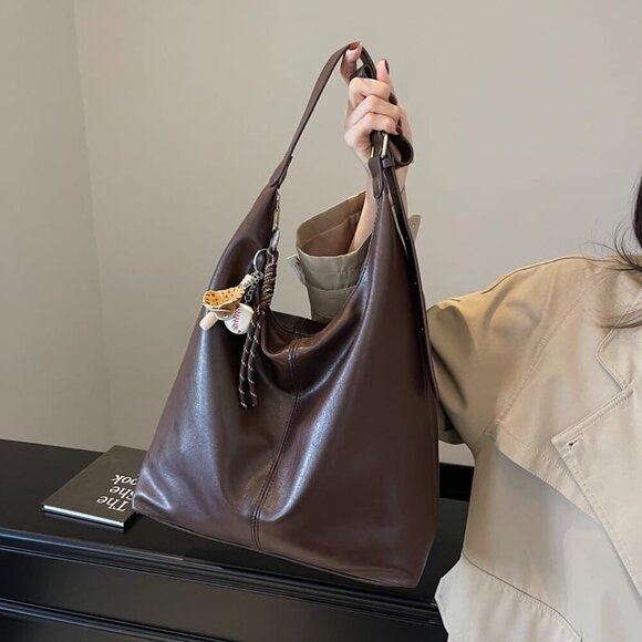 Hobo bag for Women,PU Leather Shoulder bag Slouchy Tote Bags Designer Handbag Bo - Picture 4 of 7